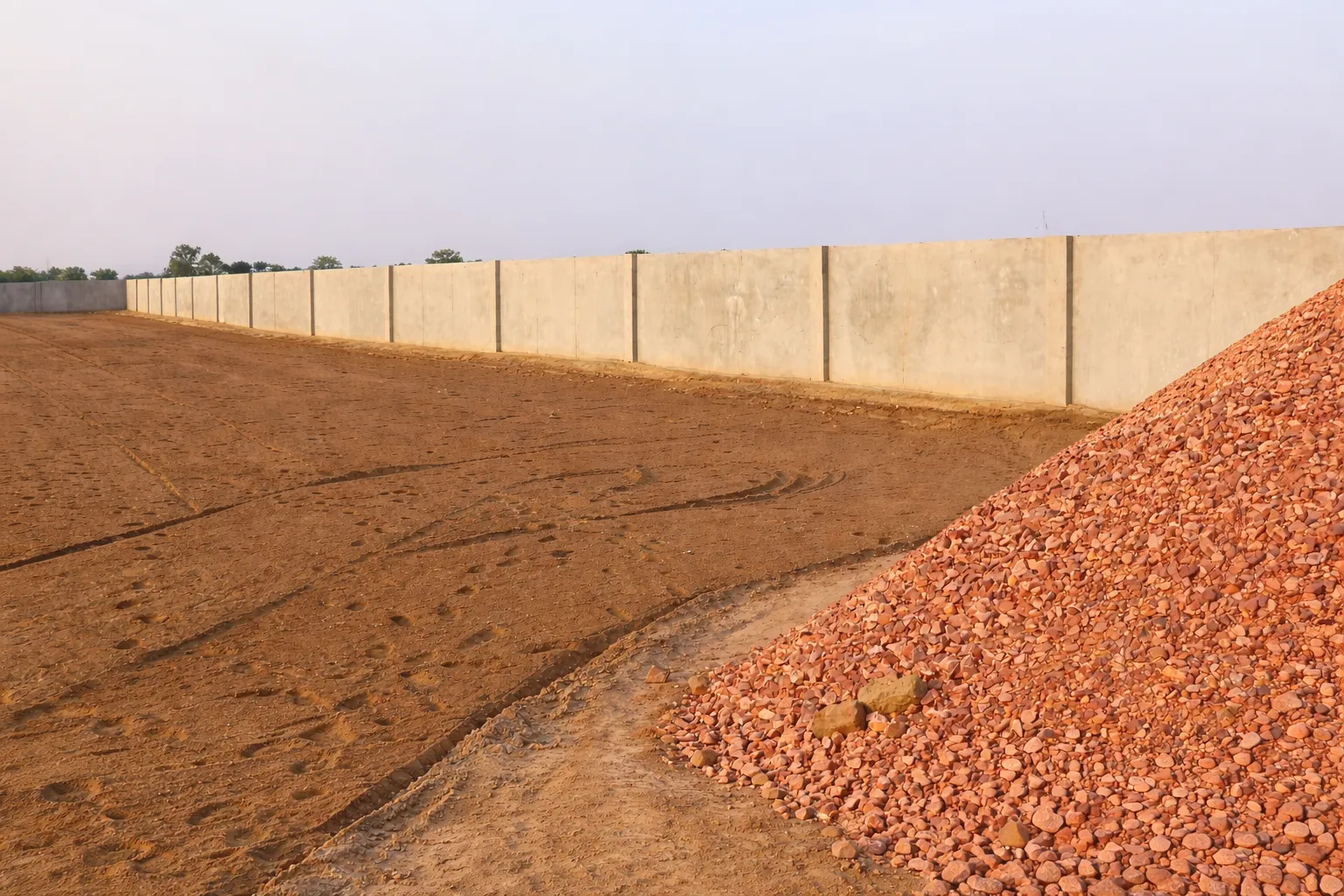 Precast Boundary Wall Site Preparation