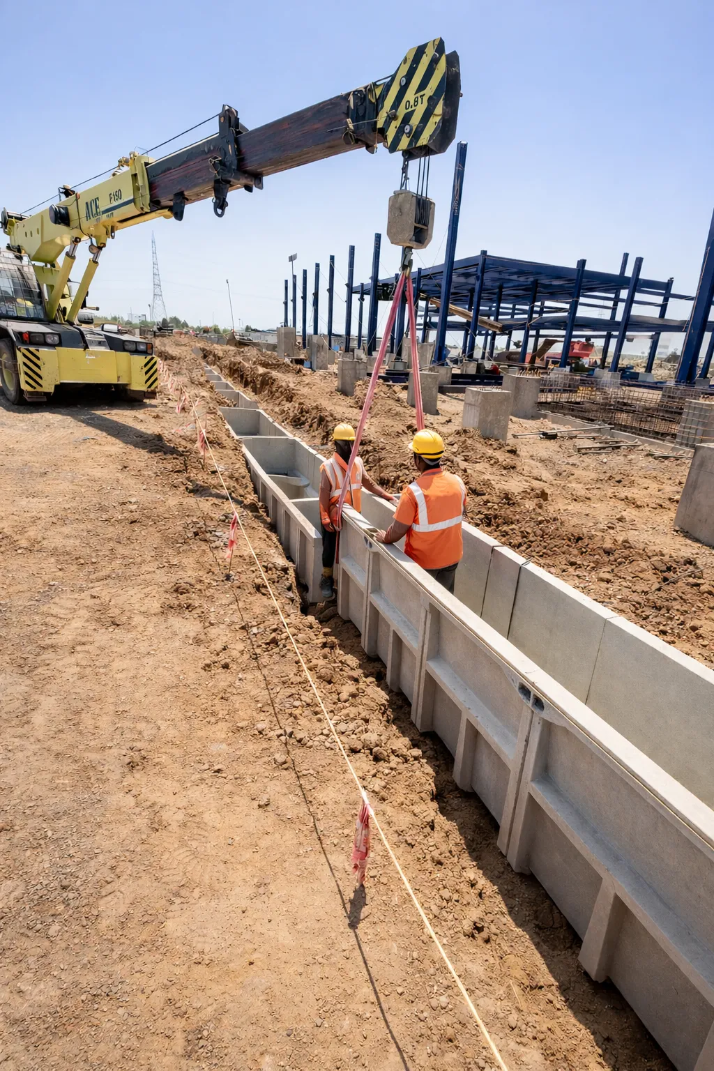 Precast Drain Installation Site Work