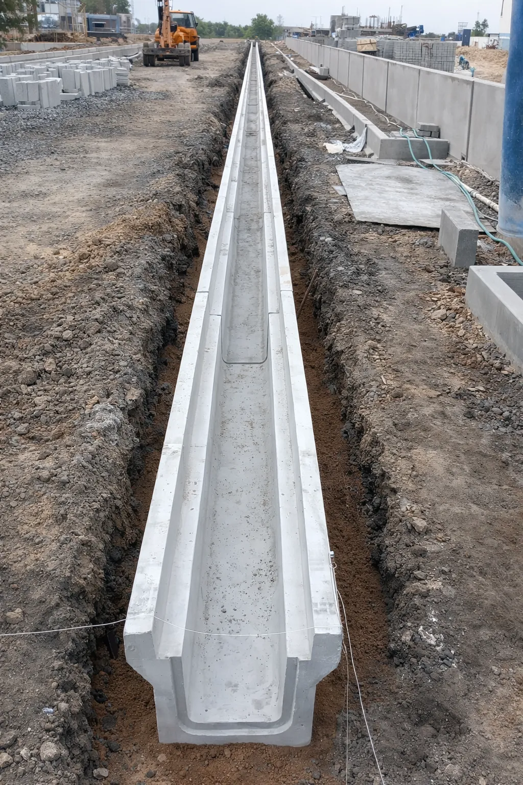 Precast U Drain Channel Installation